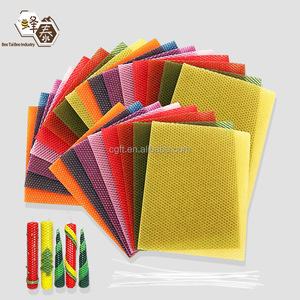 Kit para Hacer Velas con Láminas <span class=keywords><strong>de</strong></span> Cera <span class=keywords><strong>de</strong></span> Abeja, Mecha <span class=keywords><strong>de</strong></span> Algodón con Aroma Natural, Producto Ecológico, Varios Colores - Product Image 1
