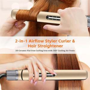 Plancha de pelo de hierro plano de titanio profesional LCD PTC calefacción herramienta de estilismo eléctrico rápido para uso doméstico de coche 110-240V - Product Image 3