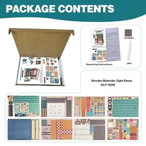 Kits de maisons miniatures DIY, puzzle en bois 3D, <span class=keywords><strong>maison</strong></span> de bonbons rurale, modèle artisanal à assembler, cadeau pour les amateurs de bricolage - Product Image 6