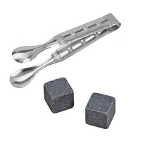 Top vendeur 2023 outils de barman pinces à glace whisky glace pierres de refroidissement ensemble avec boîte en bois