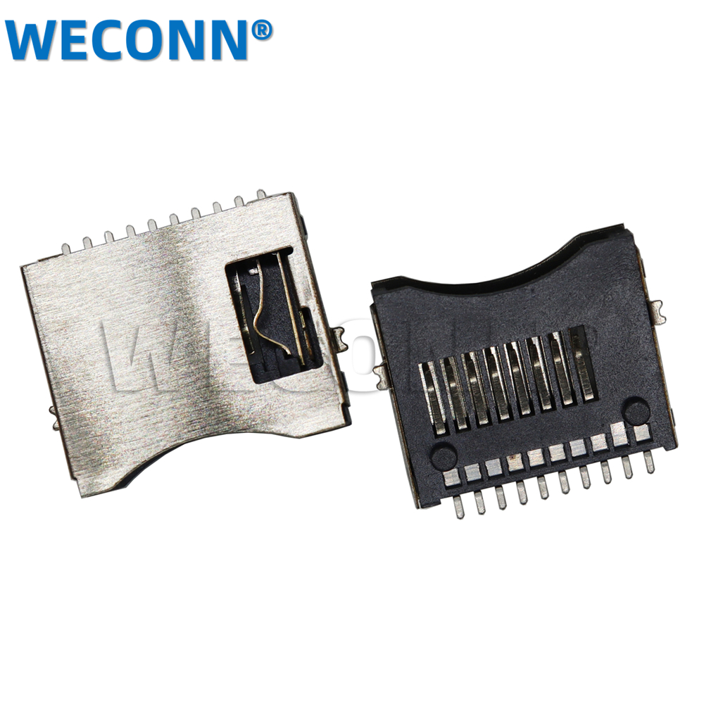 Professional Manufacturer 1.9H PUSH PULL MICRO SD TF card connector Increase height card socket connector for SMT