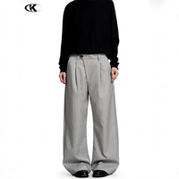 Pantalon de costume rayé à boutons diagonaux 11KN CustomAmerican Vintage, coupe structurée, tissu premium résistant à l'abrasion