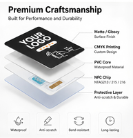Carte NFC en PVC étanche OEM avec code QR pour les évaluations Google, les réseaux sociaux, les cartes de visite numériques, vente en gros
