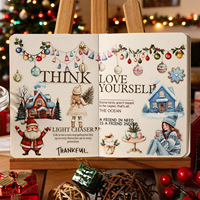 6 pièces dessin animé noël vacances décoratif mat autocollants pour animaux de compagnie Scrapbooking auto-adhésif étanche clair découpé feuille d'autocollant