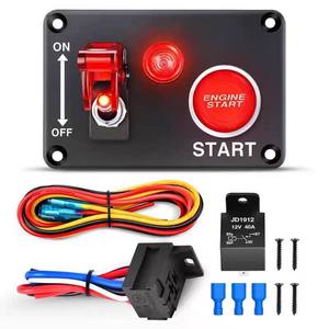 2-in-1 5P Toggle Ignition Switch Panel SPST ON-OFF LED Indicator IP65 Rated for Marine Start Engine Rocker Switches Stainless - Product Image 4