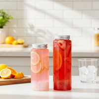 Best verkochte 500ml cilindervormige plastic pot, BPA-vrij, voor fruitsap en water, met aangepast logo