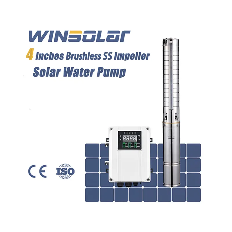 Pompe A Eau Solaire 1500W 2 Hp Solar Energy System Borehole Deep Well Submersible Water Pump For Agriculture Farm Irrigation