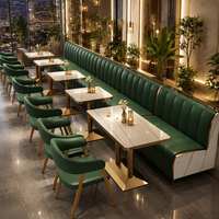 Ensemble de chaises avec accoudoirs en cuir PU personnalisé, mobilier commercial pour café, restaurant, bistro, salon de café