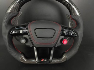 Volante Personalizado de Fibra de Carbono y Cuero Perforado con Botones de Encendido/Apagado para Modelos <span class=keywords><strong>Audi</strong></span> A5/A7/Q5/Q3 - Product Image 4