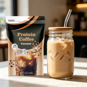 Poudre de café glacé bio OEM riche en protéines, compatible Keto, à base de protéines de lactosérum, pour la concentration, l'énergie et la santé intestinale - Product Image 3