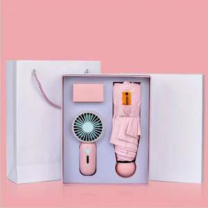 Regalos IStapromo, Recuerdos de Boda de Verano, Mini Ventilador y Sombrilla, Set de Regalo Promocional para Invitados, Novias, Fiestas de Cumpleaños, Regalos para Chicos - Product Image 1