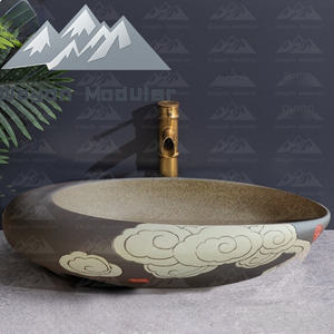 อ่างล้างหน้า<span class=keywords><strong>เซ</strong></span>รามิกรูปบัววาดด้วยมือหรูหราสำหรับอ่างล้างมือในห้องน้ำที่ทันสมัยหรูหรา - Product Image 5