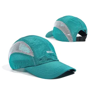 [Cappello leggero] Cappello da sole a 5 pannelli da surf ad asciugatura rapida personalizzato da esterno con maglia ariosa regolabile cappello da campo ad asciugatura rapida