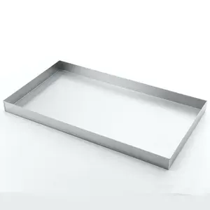 Kunden spezifische Antihaft-3/4-seitige flache Backform Aluminium Geschweißte rechtwinklige gerade Ecke Blech pfanne Kuchen brotform