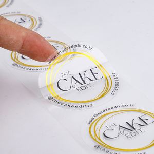 Étiquettes autocollantes transparentes rondes pour gâteaux, imperméables, écologiques, en vinyle doré, pour cadeaux et artisanat - Product Image 3