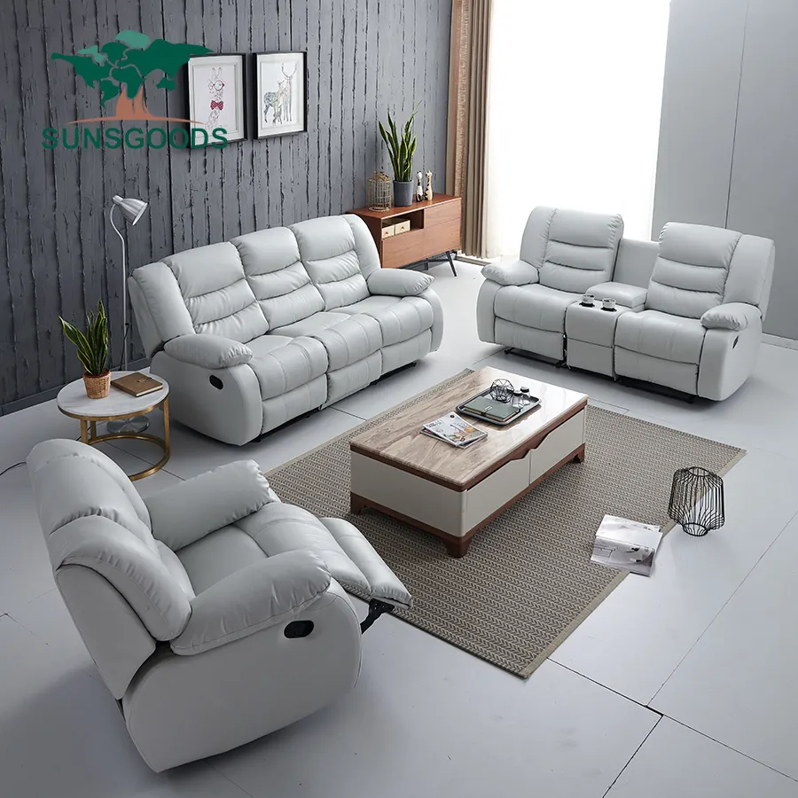 Venta caliente Air Leather Franqueo Carton Sala de estar Sofá reclinable Juegos de sillas para vendedores de comercio electrónico sofá reclinable