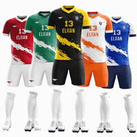 Maillot de football vierge à manches courtes, faible MOQ, sublimation, séchage rapide, respirant, polyester, entraînement d'équipe, impression personnalisée, unisexe