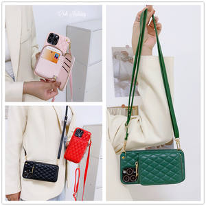 Lanière à bandoulière rhombique <span class=keywords><strong>MINI</strong></span> portefeuille bandoulière pour <span class=keywords><strong>iphone</strong></span> 14 Plus 13 <span class=keywords><strong>12</strong></span> 11 Pro Max housse de luxe sac de téléphone en cuir PU - Product Image 3