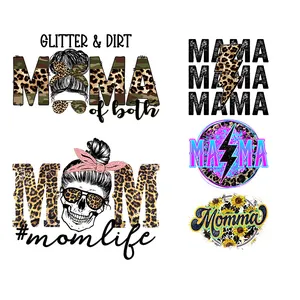 Custom Large Dtf Film Logo Transfers Designs Ready To Heat Press Mother's Day Mom Mother Mama Dtf Heat Transfer For T-shirt