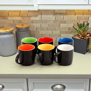 Custom Promotional 350 ML Boston Porcelain Coffee <b>Mug</b> Personalized Matt Inside Colored Coffee <b>Mug</b> With Logo for Office - Product Image 4