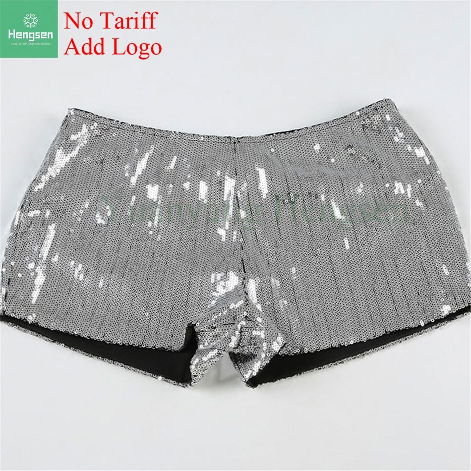 Short Design à Paillettes Scintillantes, Short De Soirée En Boîte De