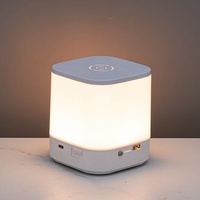 Veilleuse d'ambiance LED minimaliste moderne pour chambres à coucher petite taille de luxe carré contrôle tactile usine batterie en plastique personnalisée