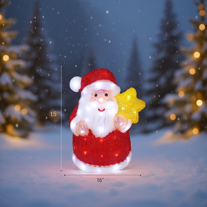 Decorazione natalizia Eb Santa 15 pollici con luce in plastica stile tradizionale 4 pezzi Cs - Product Image 2