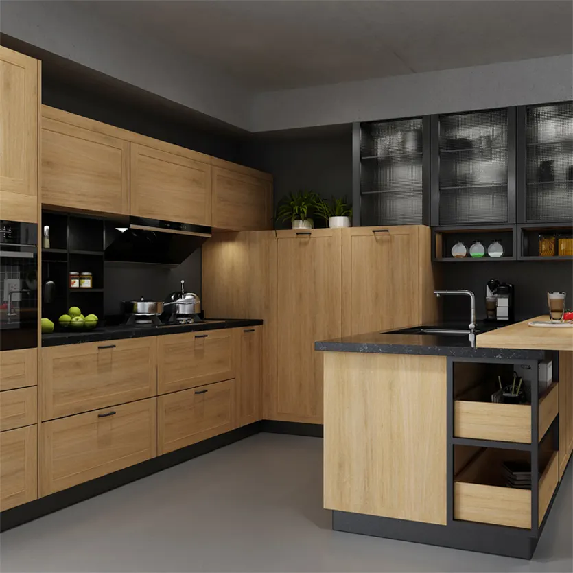 Factory Sale High Quality European Style Kitchen Units Set Furniture Cabinet Flat Pack Kitchen Cabinet