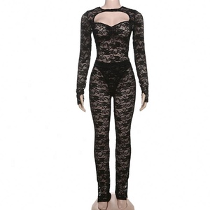 Completo da Donna Due Pezzi di Alta Qualità 2026, Abbigliamento Sexy con Schiena Scoperta <span class=keywords><strong>in</strong></span> <span class=keywords><strong>Pizzo</strong></span>, Stile Boutique alla Moda - Product Image 5