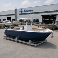 Pour bateau de pêche à console centrale en aluminium de qualité marine de 28 pieds, réservoir de carburant de 350 L, SIMRAM, pêche en haute mer, 6 personnes, CE