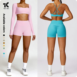 Short de Yoga taille haute contrôle du ventre pêche bout à bout course Fitness pantalon serré sport Leggings courts femmes Shorts de Yoga serrés - Product Image 5