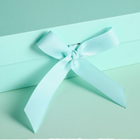 Boîte pliante personnalisée avec nœud en ruban gros-grain, emballage cadeau mat blanc menthe noir, OEM ODM taille personnalisée vente en gros