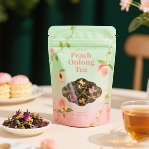 ODM accetta su misura a prova di odore Stand up Pouch con finestra sagomata per la pesca bianca Oolong povero bustina di tè - Product Image 1