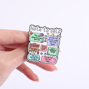 Broches en émail « Note à moi-même » Motivation Santé mentale Vous pouvez dire non Broche en gros - Product Image 4