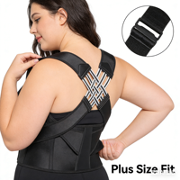 Correcteur de posture large pour le dos, taille plus, pour adultes, soutien lombaire respirant et réglable pour les grandes morphologies