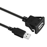 Cable USB 2.0 de Montaje Empotrado, Puerto Único USB Macho a Hembra, Extensión de Panel Empotrado para Coche, Camión, Barco, Motocicleta, Tablero de Instrumentos