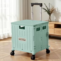 Chariot pliant personnalisé en plastique recyclé moulé par injection, multifonctionnel, écologique, gain de place pour le stockage des aliments