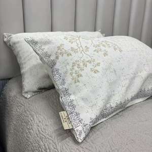 Fodera per cuscino decorativa in stile etnico, in canapa tinta in filo, in twill, stile country, confezione da due con bottoni - Product Image 4