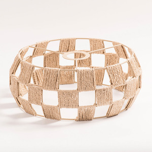 Abat-jour cylindrique de style rustique jaune et noir, écologique, pour salon, salle à manger, maison d'hôtes, salle de thé Zen - Product Image 4