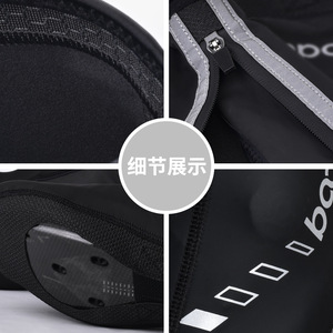 Couvre-chaussures de cyclisme Boodun noirs, imperméables, en PU, avec logo réfléchissant, respirants et antidérapants pour chaussures de cyclisme - Product Image 2