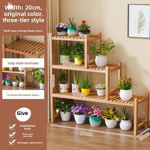 Estante de Bambú para Flores, de Pie, Trapezoidal, de 3 Niveles, para Macetas, en Oferta - Product Image 5