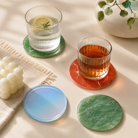 Sous-verre en pierre de cristal naturelle, tapis isolant thermique antidérapant en minéral brut pour cérémonie du thé