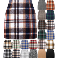 Mini robe à carreaux d'hiver Jupe en laine à carreaux Multi Tartan Jupe à carreaux classique en flanelle pour femmes Mini jupe à carreaux A Line
