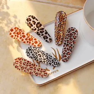 Accesorios coreanos para el cabello para mujer, pinza de pelo de acetato acrílico con estampado de leopardo y Animal, moda al por mayor