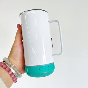 14Oz Coffee Usb Charging Smart <b>Music</b> Player <b>Mugs</b> Non-Tapered Wireless Speaker Tumblers With Handle - Product Image 2