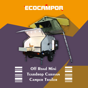 ECOCAMPOR carretera Mini lágrima caravana Camper remolque integrado volar por encima <span class=keywords><strong>de</strong></span> techo - Product Image 2