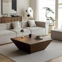 Table basse carrée en bois noir de luxe, style moderne et minimaliste, pour salon domestique