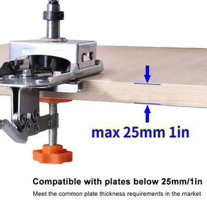 Gabarit de perçage pour charnières en acier inoxydable 35 mm avec serrage rapide et distance de bord réglable pour l'installation de portes d'armoires - Product Image 6