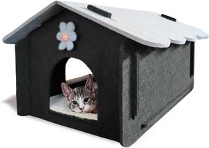 Modern Foldable <b>Cat</b> Hideaway – Cozy Enclosed Felt <b>Cat</b> Cave, Scratch Resistant Indoor <b>Tunnel</b> Bed - Product Image 2