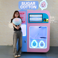 Machine distributrice de barbe à papa entièrement automatique, sans personnel, à écran tactile de 21,5 pouces, multi-saveurs sélectionnables, best-seller